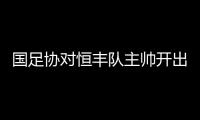 国足协对恒丰队主帅开出罚单 贵州主帅提前结束赛季